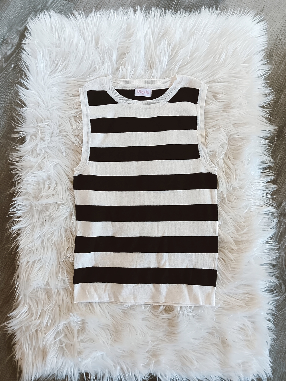 Pink Lily Striped Knit Tank Top